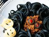 Spaghettis et pestos en rouge & noir pour Halloween