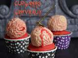 Cupcakes cerveaux en guimauve {cerise et rhubarbe)